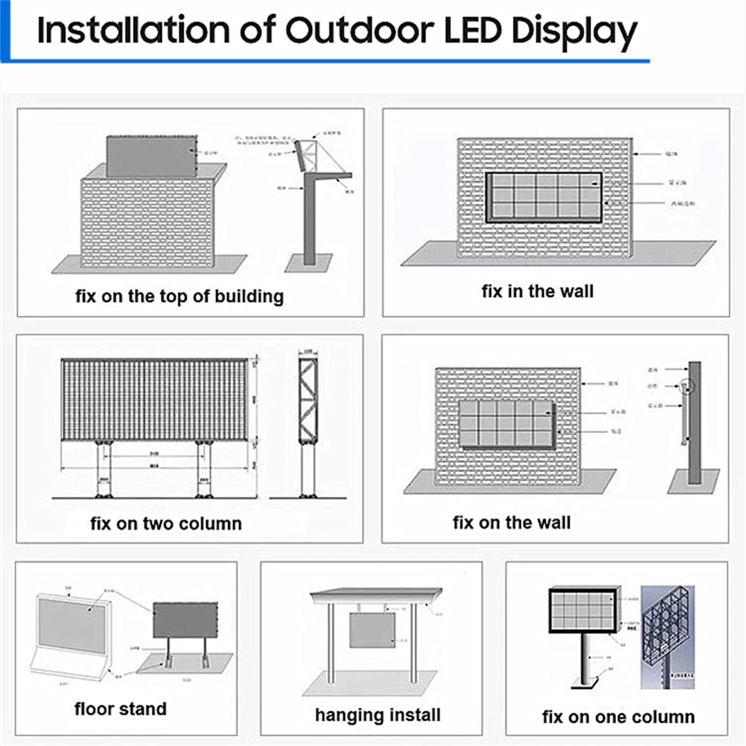 Outdoor Waterproof Modular LED Video Display Panels Tile Hanging Bar 500X500mm Foldable P4.81 LED Screen