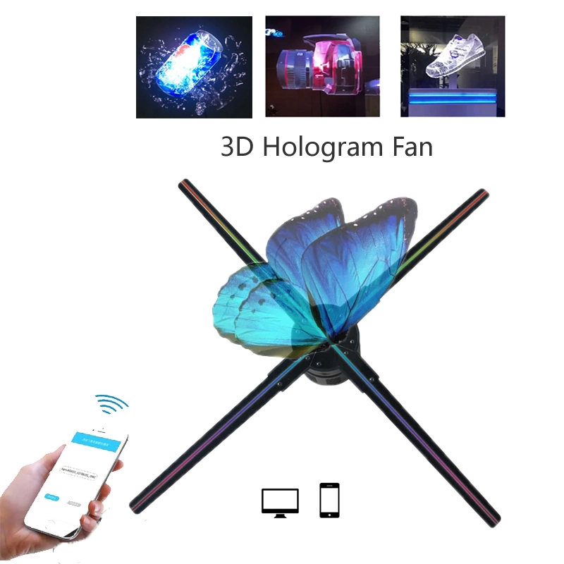 Newest Arrival Largest 100cm 150cm 2048*2880 3D LED Fan 8 Blades Holographic Fan Naked Eyes 3D Hologram Fan for Advertising