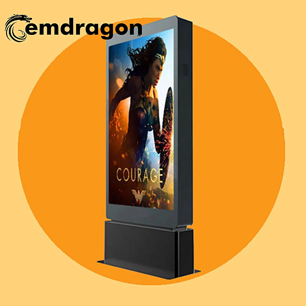 Bodenstehender Werbe-Video-Player, bodenstehender, wasserdichter Werbe-Player für den Außenbereich, 65 Zoll, 1080 HDMI, Werbemedien-Player, Handy-Werbeplakate
